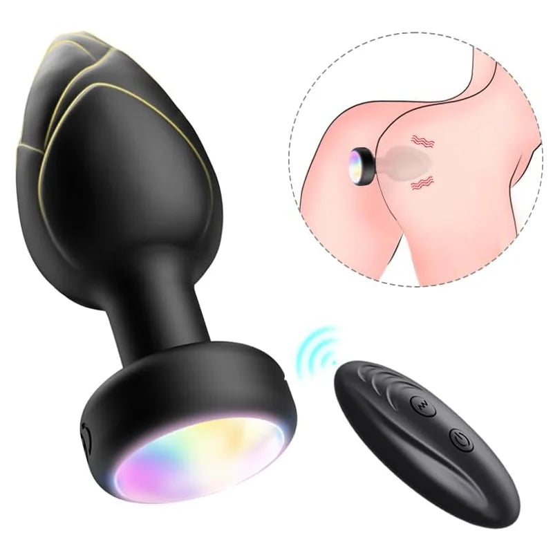 Plug anal LED, vibromasseur anal sans fil, télécommande, masseur de prostate, masturbateur vaginal féminin, jouets sexuels pour adultes, femmes et hommes