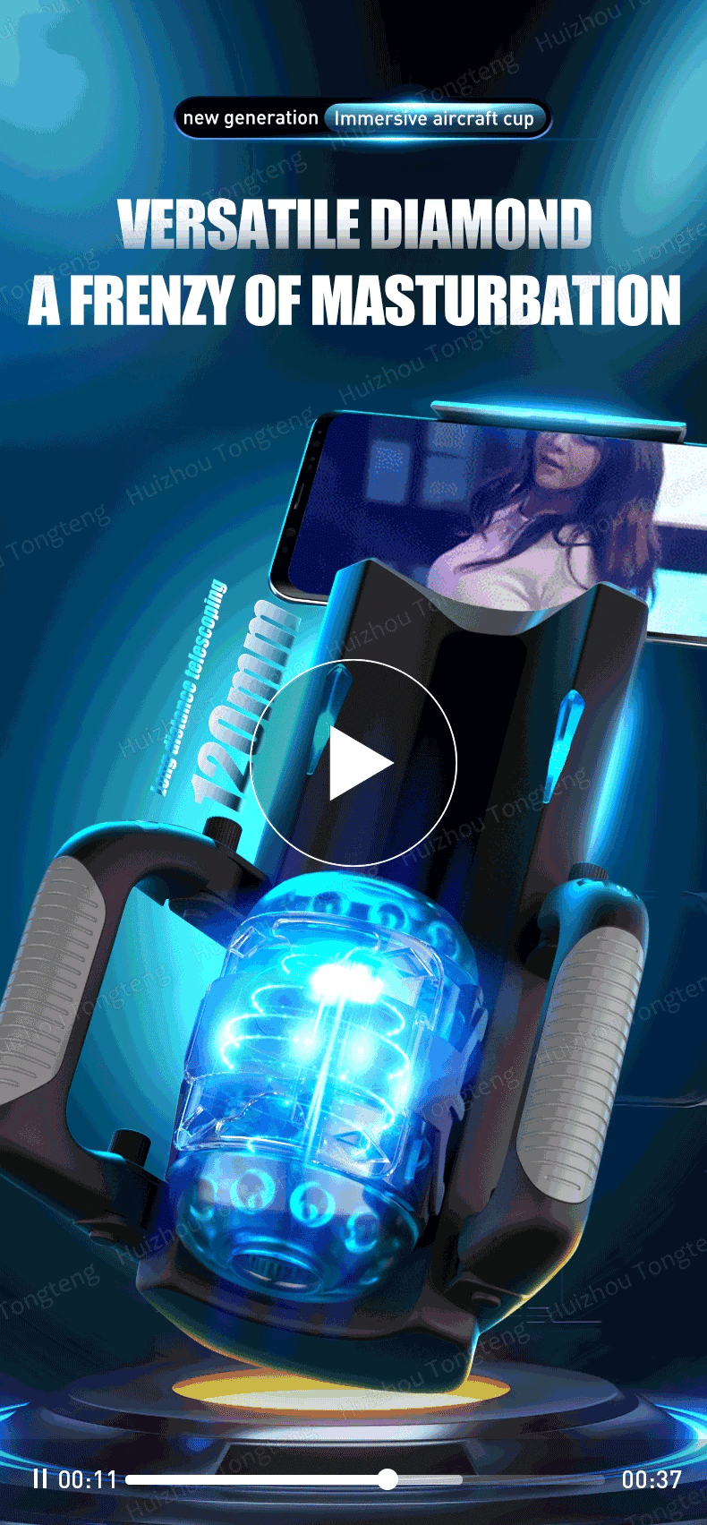 THRUSTING-PRO Masturbateur masculin à poussée haute vitesse, machine automatique télescopique pour vagin, tasse de masturbation, jouet sexuel pour hommes