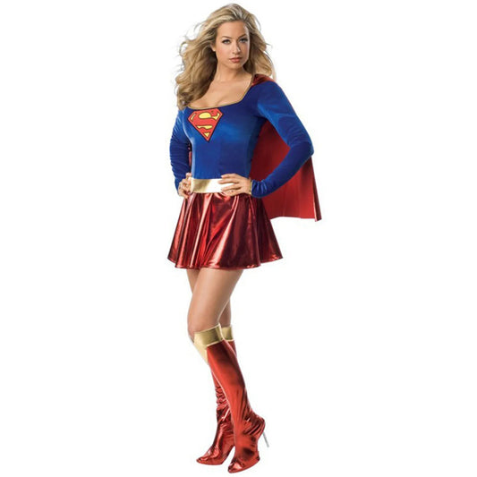 Lingerie sexy - Costume de super-héros sexy pour adulte, déguisement de Wonder Girl avec couvre-chaussures, pour Halloween, carnaval, fête