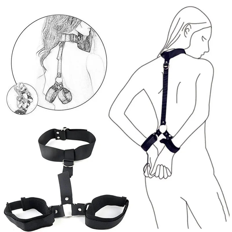 DBSM - Équipement de bondage BDSM, menottes réglables, menottes de cheville, retenue de jambe ouverte, jouets sexuels fétichistes pour femmes, couples, jeux pour adultes, sans vibrateur