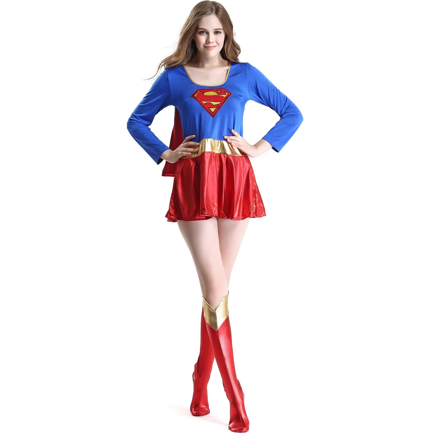 Lingerie sexy - Costume de super-héros sexy pour adulte, déguisement de Wonder Girl avec couvre-chaussures, pour Halloween, carnaval, fête